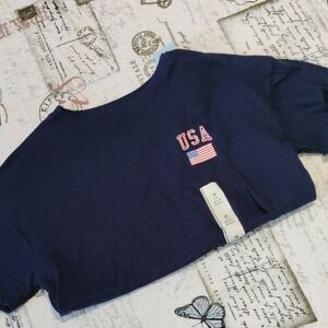 Target Navy Blue USA Flag Kids Tee